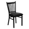 Flash Furniture Black Vertical Back Metal Restaurant Chair, Black Vinyl Seat, PK2 2-XU-DG-6Q2B-VRT-BLKV-GG - alternate 3