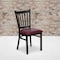 Flash Furniture Black Vert Chair-Burg Seat, PK2 2-XU-DG-6Q2B-VRT-BURV-GG - alternate 1