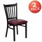 Flash Furniture Black Vert Chair-Burg Seat, PK2 2-XU-DG-6Q2B-VRT-BURV-GG - alternate 6