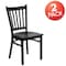 Flash Furniture Black Vert Chair-Mah Seat, PK2 2-XU-DG-6Q2B-VRT-MAHW-GG - alternate 3