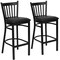 Flash Furniture Black Vert Stool-Black Seat, PK2 2-XU-DG-6R6B-VRT-BAR-BLKV-GG - alternate 4