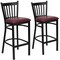 Flash Furniture Black Vert Stool-Burg Seat, PK2 2-XU-DG-6R6B-VRT-BAR-BURV-GG - alternate 3