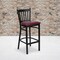 Flash Furniture Black Vert Stool-Burg Seat, PK2 2-XU-DG-6R6B-VRT-BAR-BURV-GG - alternate 1