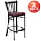 Flash Furniture Black Vert Stool-Burg Seat, PK2 2-XU-DG-6R6B-VRT-BAR-BURV-GG - alternate 2