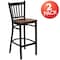 Flash Furniture Black Vert Stool-Cherry Seat, PK2 2-XU-DG-6R6B-VRT-BAR-CHYW-GG - alternate 2