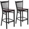 Flash Furniture Black Vert Stool-Mah Seat, PK2 2-XU-DG-6R6B-VRT-BAR-MAHW-GG - alternate 5