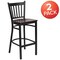 Flash Furniture Black Vert Stool-Mah Seat, PK2 2-XU-DG-6R6B-VRT-BAR-MAHW-GG - alternate 3