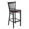 Flash Furniture Black Vert Stool-Mah Seat, PK2 2-XU-DG-6R6B-VRT-BAR-MAHW-GG - alternate 4
