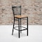 Flash Furniture Black Vert Stool-Nat Seat, PK2 2-XU-DG-6R6B-VRT-BAR-NATW-GG - alternate 1