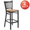 Flash Furniture Black Vert Stool-Nat Seat, PK2 2-XU-DG-6R6B-VRT-BAR-NATW-GG - alternate 6
