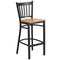 Flash Furniture Black Vert Stool-Nat Seat, PK2 2-XU-DG-6R6B-VRT-BAR-NATW-GG - alternate 2