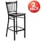 Flash Furniture Black Vert Stool-Wal Seat, PK2 2-XU-DG-6R6B-VRT-BAR-WALW-GG - alternate 3