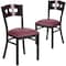 Flash Furniture Bk/Wal 3 Circ Chair-Burg Seat, PK2 2-XU-DG-6Y2B-WAL-BURV-GG - alternate 3