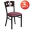 Flash Furniture Bk/Wal 3 Circ Chair-Burg Seat, PK2 2-XU-DG-6Y2B-WAL-BURV-GG - alternate 5