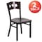 Flash Furniture Bk/Wal 3 Circ Chair-Wood Seat, PK2 2-XU-DG-6Y2B-WAL-MTL-GG - alternate 3