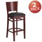 Flash Furniture Mahogany Wood Stool-Blk Vinyl, PK2 2-XU-DG-W0094BAR-MAH-BLKV-GG - alternate 6