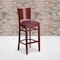 Flash Furniture Mahogany Wood Stool-Burg Vinyl, PK2 2-XU-DG-W0094BAR-MAH-BURV-GG - alternate 1