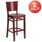 Flash Furniture Lacey Series Solid Back Mahogany Wood Restaurant Barstool, PK2 2-XU-DG-W0094BAR-MAH-MAH-GG - alternate 1