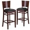 Flash Furniture Walnut Wood Stool-Blk Vinyl, PK2 2-XU-DG-W0094BAR-WAL-BLKV-GG - alternate 2