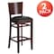 Flash Furniture Walnut Wood Stool-Blk Vinyl, PK2 2-XU-DG-W0094BAR-WAL-BLKV-GG - alternate 1