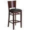 Flash Furniture Walnut Wood Stool-Blk Vinyl, PK2 2-XU-DG-W0094BAR-WAL-BLKV-GG - alternate 4