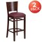 Flash Furniture Walnut Wood Stool-Burg Vinyl, PK2 2-XU-DG-W0094BAR-WAL-BURV-GG - alternate 1