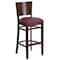 Flash Furniture Walnut Wood Stool-Burg Vinyl, PK2 2-XU-DG-W0094BAR-WAL-BURV-GG - alternate 3