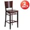 Flash Furniture Lacey Series Solid Back Walnut Wood Restaurant Barstool, PK2 2-XU-DG-W0094BAR-WAL-WAL-GG - alternate 1