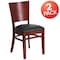 Flash Furniture Mahogany Wood Chair-Blk Vinyl, PK2 2-XU-DG-W0094B-MAH-BLKV-GG - alternate 2