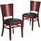 Flash Furniture Mahogany Wood Chair-Blk Vinyl, PK2 2-XU-DG-W0094B-MAH-BLKV-GG - alternate 6