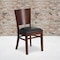 Flash Furniture Lacey Series Solid Back Walnut Wood Chair, Black Vinyl Seat, PK2 2-XU-DG-W0094B-WAL-BLKV-GG - alternate 1