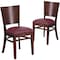 Flash Furniture Lacey Series Solid Back Walnut Wood Chair, Burgundy Vinyl Seat, PK2 2-XU-DG-W0094B-WAL-BURV-GG - alternate 3