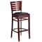 Flash Furniture Mahogany Wood Stool-Blk Vinyl, PK2 2-XU-DG-W0108BBAR-MAH-BLKV-GG - alternate 3