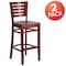 Flash Furniture Darby Series Slat Back Mahogany Wood Restaurant Barstool, PK2 2-XU-DG-W0108BBAR-MAH-MAH-GG - alternate 1