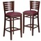 Flash Furniture Walnut Wood Stool-Burg Vinyl, PK2 2-XU-DG-W0108BBAR-WAL-BURV-GG - alternate 3