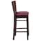 Flash Furniture Walnut Wood Stool-Burg Vinyl, PK2 2-XU-DG-W0108BBAR-WAL-BURV-GG - alternate 6