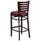 Flash Furniture Walnut Wood Stool-Burg Vinyl, PK2 2-XU-DG-W0108BBAR-WAL-BURV-GG - alternate 4