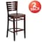 Flash Furniture Darby Series Slat Back Walnut Wood Restaurant Barstool, PK2 2-XU-DG-W0108BBAR-WAL-WAL-GG - alternate 1