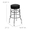 Flash Furniture Double Ring Chrome Barstool with Black Seat, PK2 2-XU-D-100-GG - alternate 4