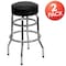 Flash Furniture Double Ring Chrome Barstool with Black Seat, PK2 2-XU-D-100-GG - alternate 3