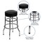 Flash Furniture Double Ring Chrome Barstool with Black Seat, PK2 2-XU-D-100-GG - alternate 7