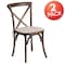 Flash Furniture HERCULES Series Early American Cross Back Chair with Cushion, PK2 2-XU-X-EA-NTC-GG - alternate 7