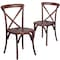 Flash Furniture HERCULES Series Mahogany Cross Back Chair, PK2 2-XU-X-MAH-GG - alternate 4