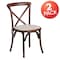 Flash Furniture HERCULES Series Mahogany Cross Back Chair with Cushion, PK2 2-XU-X-MAH-NTC-GG - alternate 4
