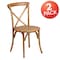 Flash Furniture HERCULES Series Oak Cross Back Chair, PK2 2-XU-X-OAK-GG - alternate 2
