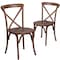 Flash Furniture HERCULES Series Pecan Cross Back Chair, PK2 2-XU-X-PEC-GG - alternate 2