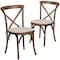 Flash Furniture HERCULES Series Pecan Cross Back Chair with Cushion, PK2 2-XU-X-PEC-NTC-GG - alternate 14