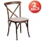 Flash Furniture HERCULES Series Pecan Cross Back Chair with Cushion, PK2 2-XU-X-PEC-NTC-GG - alternate 6