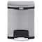 Rubbermaid Commercial Slim Jim Step-On 8 gal Rectangular Step-On Can, Black, Foot Pedal, Stainless Steel, 14 7/8 in 1901985 - alternate 3