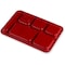 Carlisle Foodservice Right-Hand Compartment Tray, Red, PK24 614R05 - alternate 2